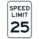 Speed Limit 25 MPH Sign