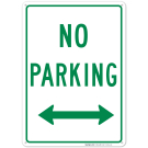 No Parking Both Side Green Sign, Board