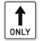 MUTCD Straight Thru Only R3-5A Sign
