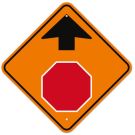 MUTCD Stop Ahead Orange W3-1 Sign