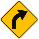 MUTCD Right Curve W1-2R Sign